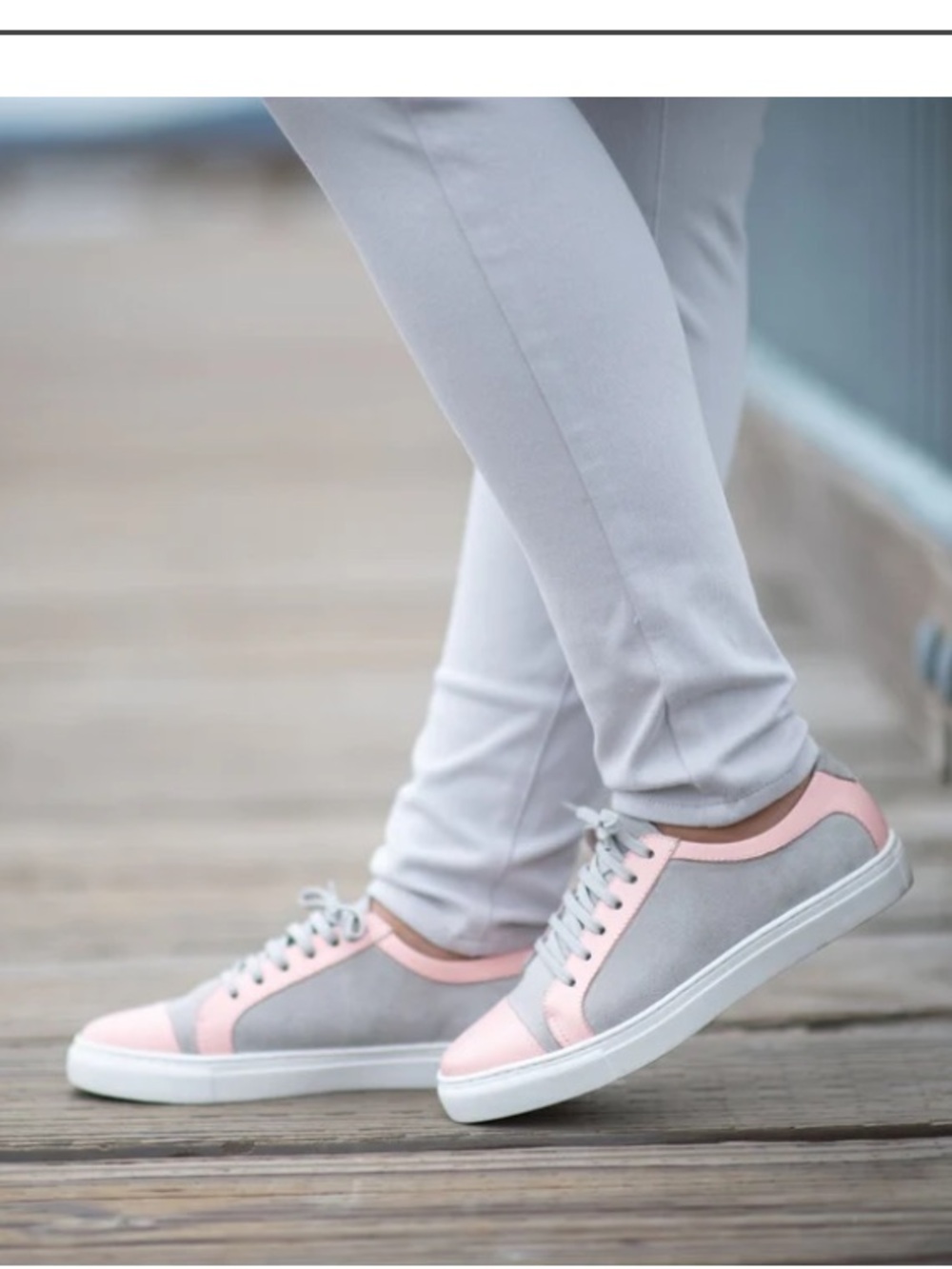 Mac Nolan- The Chancellor CollectionLow-Top Sneakers in Slate Gray and Baby Pink